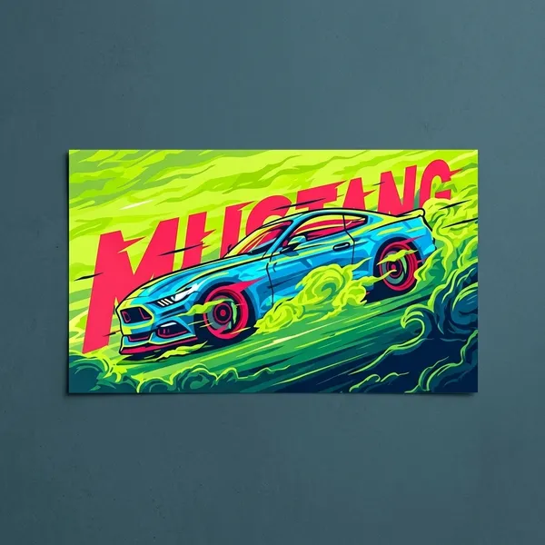 Mustang_Neon_Sports_Car_Wall_Art_Poster