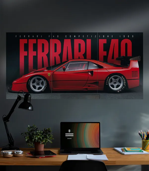 Ferrari_F40_Racing_Car_Triptych_Wall_Poster