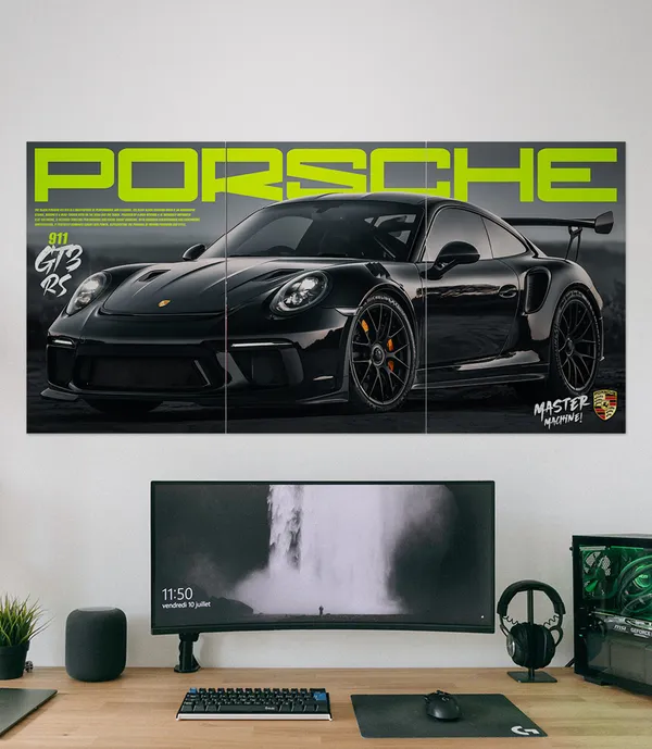 Automotive_Porsche_Car_Triptych_Wall_Poster