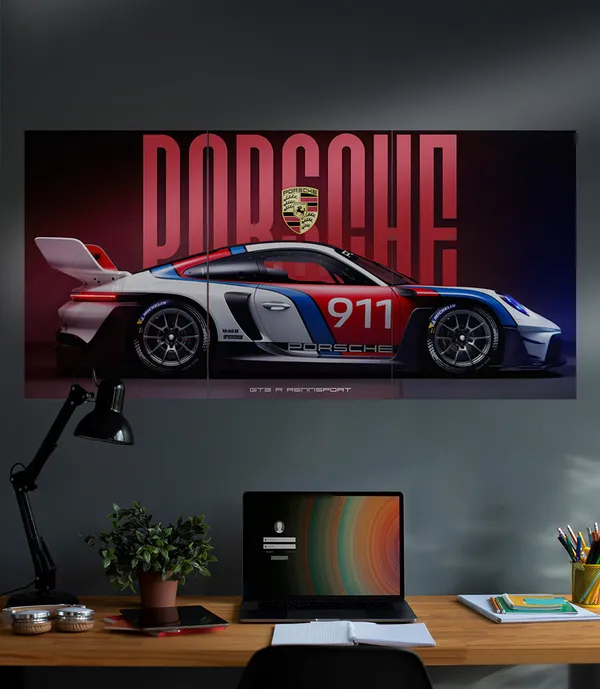 Automotive_Racing_Car_Triptych_Wall_Poster
