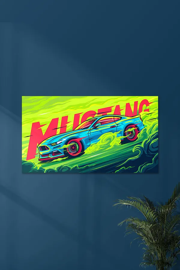 Mustang_Neon_Sports_Car_Wall_Art_Poster