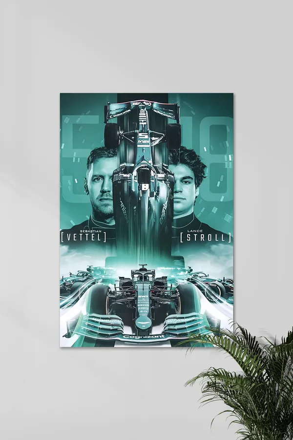 Formula_1_Racing_Drivers_Vettel_And_Stroll_Wall_Poster