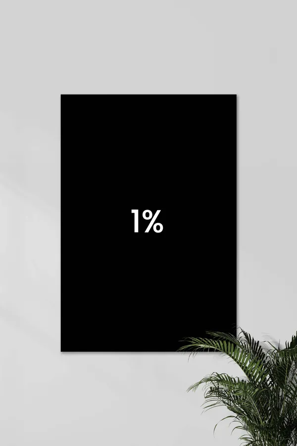 1%_Minimalist_Typography_Black_Wall_Poster