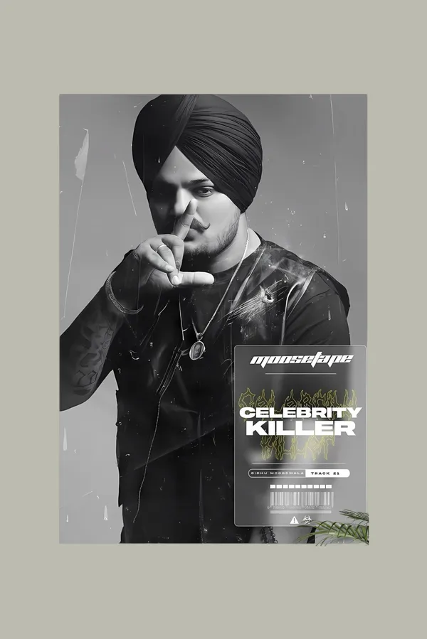 Moosewala_Celebrity_Killer_Black_And_White_Wall_Poster