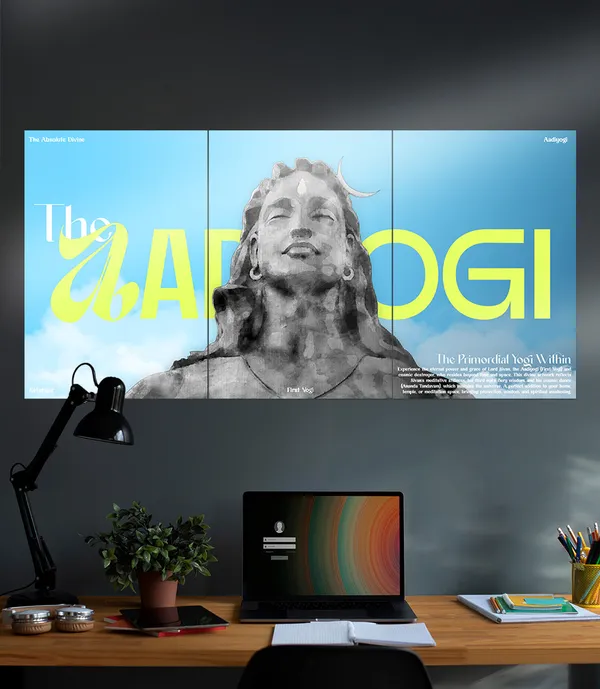 Adiyogi_Spiritual_Three_Panel_Wall_Art