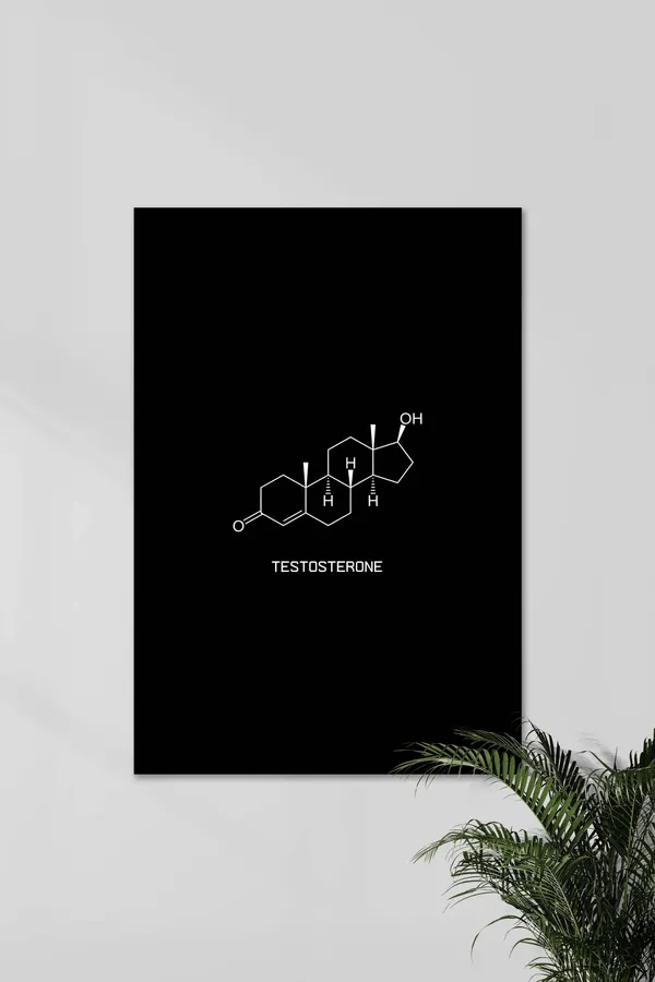 Testosterone_Molecule_Black_Poster_Wall_Art_Print