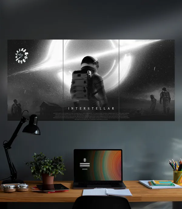 Interstellar_Black_And_White_Triptych_Wall_Poster