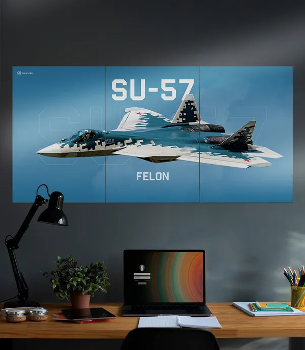 Su-57_Aircraft_Triptych_Wall_Art