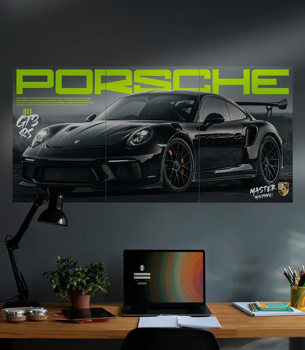 Automotive_Porsche_Car_Triptych_Wall_Poster