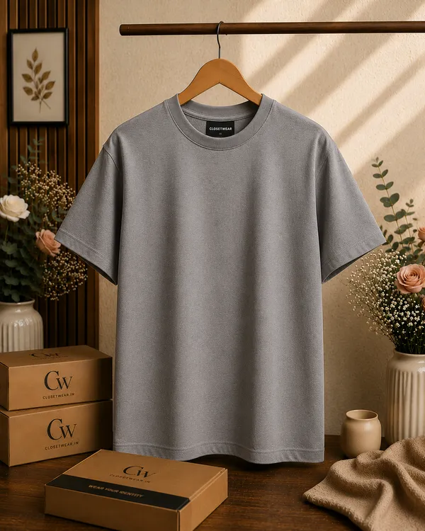 Grey_Cotton_Front_Print_T-Shirt_For_Men