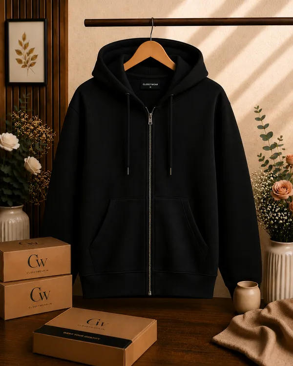 Black_Cotton_Front_Print_Hoodie_For_Men