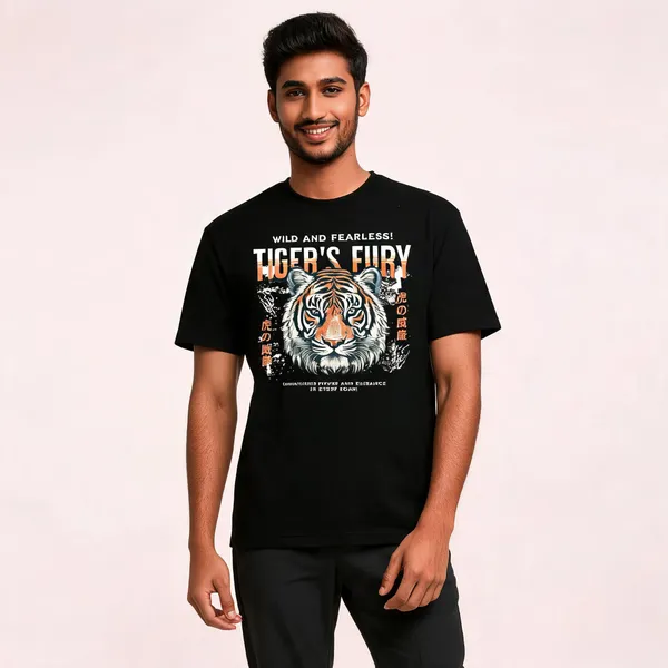 Black_Cotton_Front_Print_On_T-Shirt_For_Men