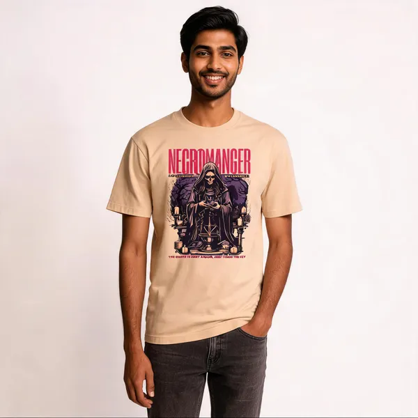 Beige_Cotton_Graphic_Print_T-Shirt_For_Men