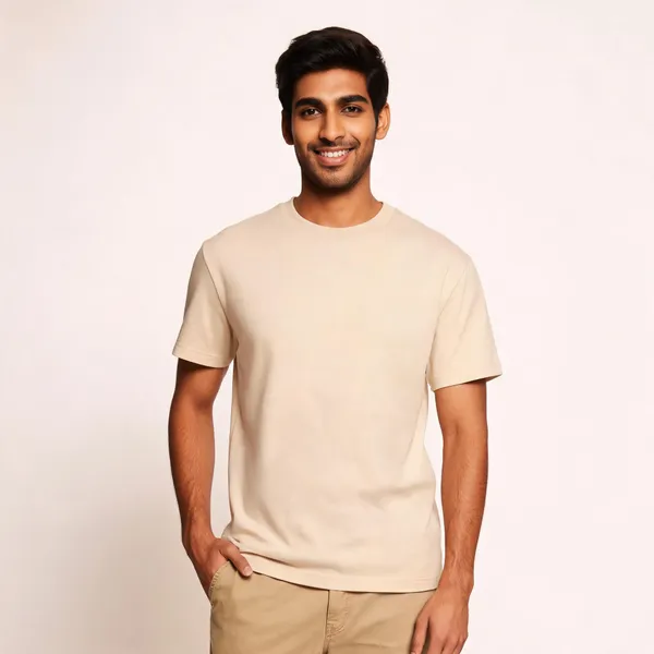 Beige_Cotton_T-Shirt_For_Men