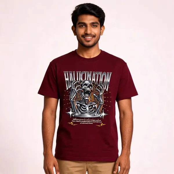 Maroon_Cotton_Front_Print_T-Shirt_For_Men