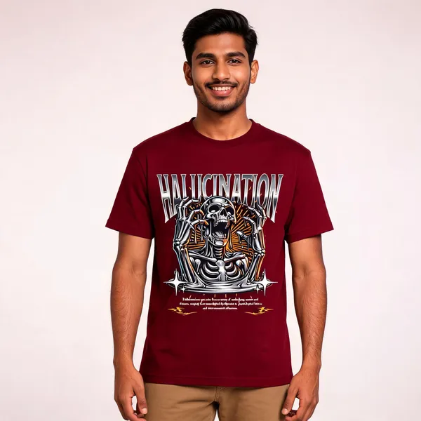 Maroon_Cotton_Front_Print_T-Shirt_For_Men