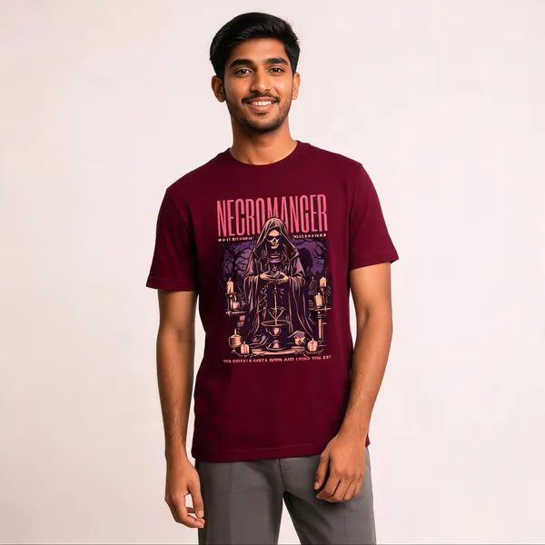 Maroon_Cotton_Front_Print_T-Shirt_For_Men