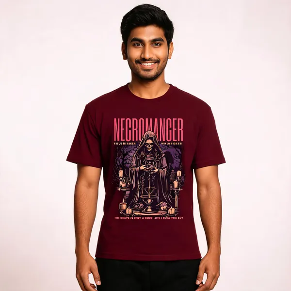 Maroon_Cotton_Front_Print_T-Shirt_For_Men