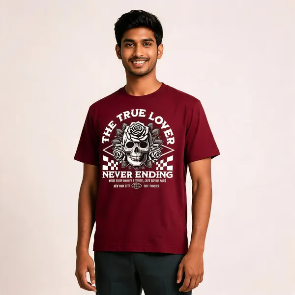 Maroon_Cotton_Front_Print_T-Shirt_For_Men