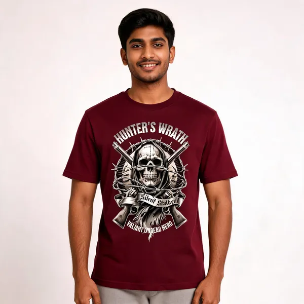 Maroon_Cotton_Printed_T-Shirt_For_Men
