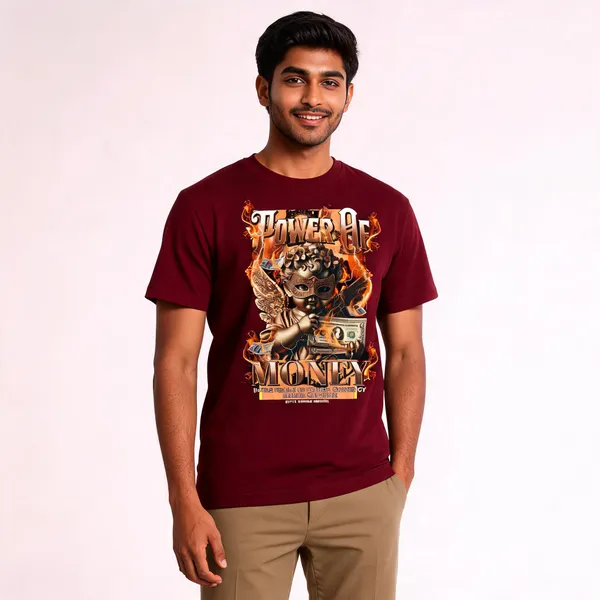 Maroon_Cotton_Printed_T-Shirt_For_Men