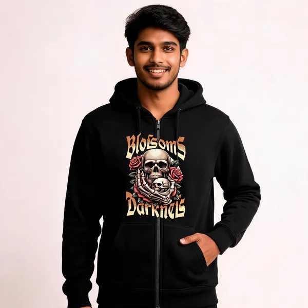 Black_Cotton_Front_Print_Hoodie_For_Men