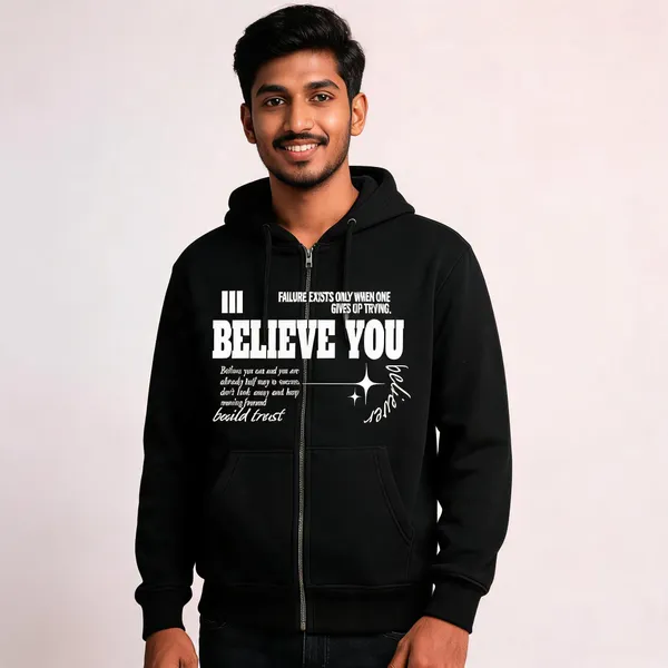 Black_Cotton_Front_Print_Hoodie_For_Men