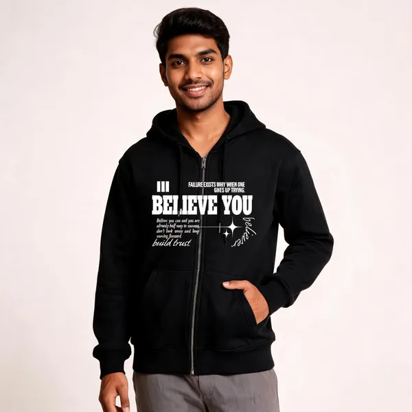 Black_Cotton_Front_Print_Hoodie_For_Men