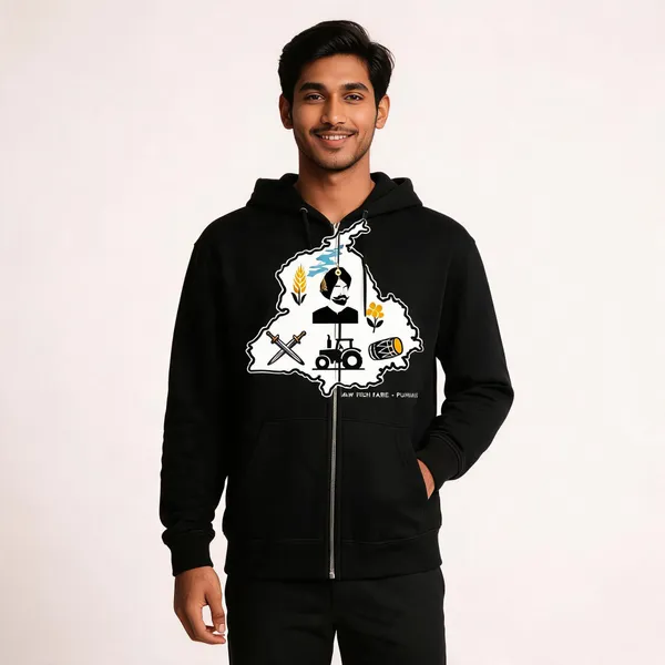 Black_Cotton_Front_Print_Hoodie_For_Men