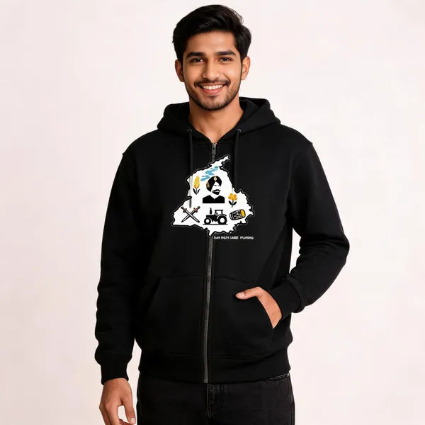 Black_Cotton_Front_Print_Hoodie_For_Men