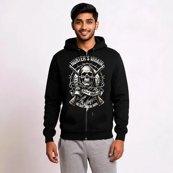 Black_Cotton_Front_Print_Hoodie_For_Men