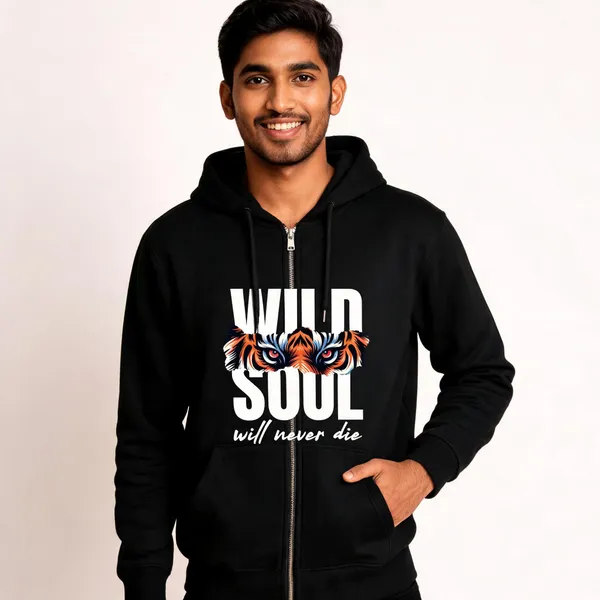 Black_Cotton_Front_Print_Hoodie_For_Men