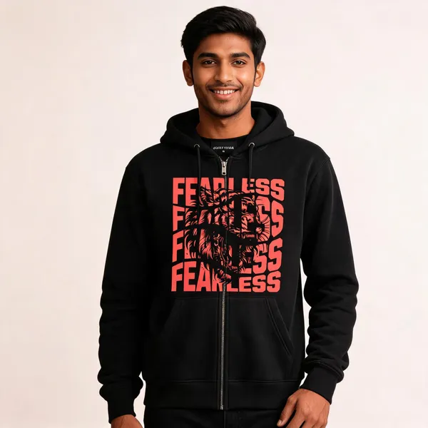 Black_Cotton_Front_Print_Hoodie_For_Men