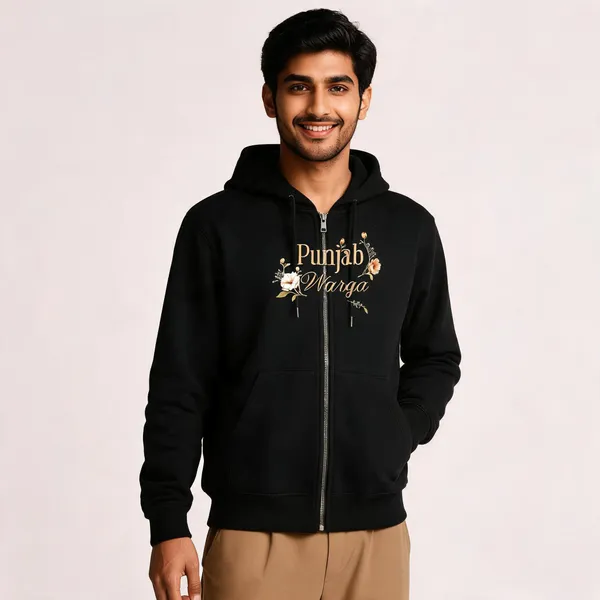Black_Cotton_Front_Print_Hoodie_For_Men