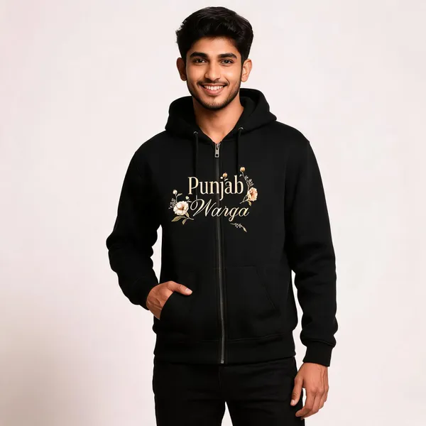 Black_Cotton_Front_Print_Hoodie_For_Men