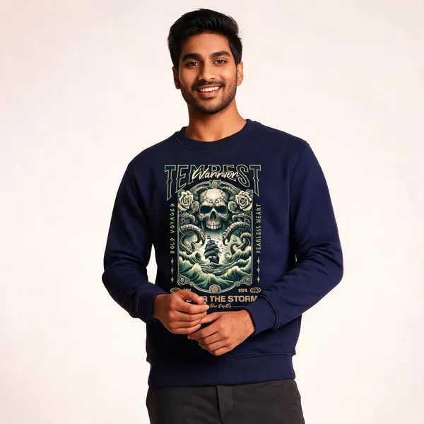 Blue_Cotton_Front_Print_Sweatshirt_For_Men