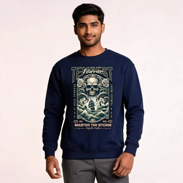 Blue_Cotton_Front_Print_Sweatshirt_For_Men