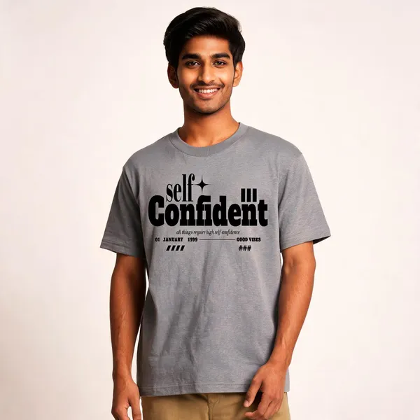 Grey_Cotton_Front_Print_T-Shirt_For_Men