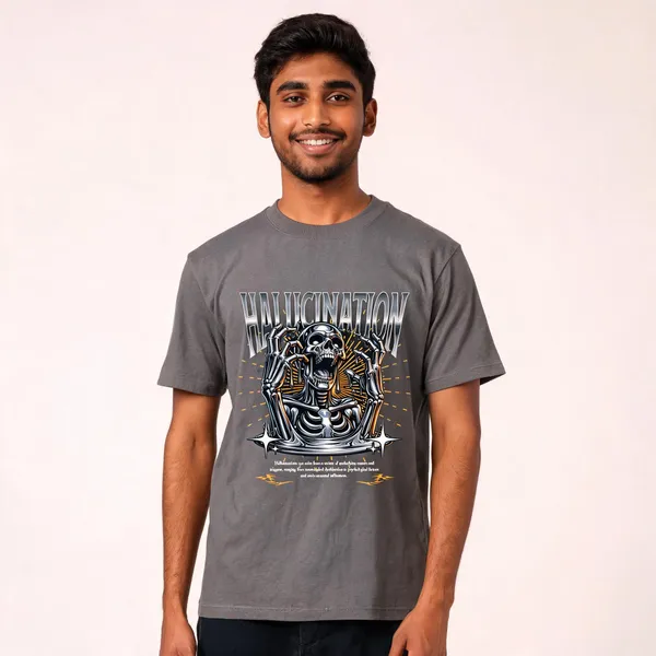 Grey_Cotton_Front_Print_T-Shirt_For_Men