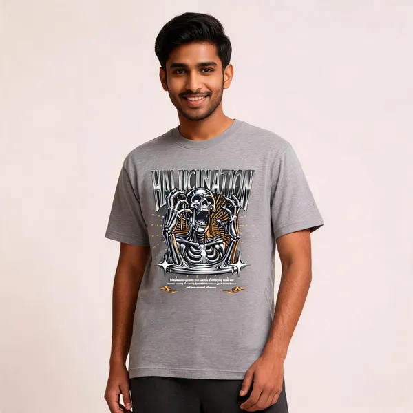 Grey_Cotton_Front_Print_T-Shirt_For_Men