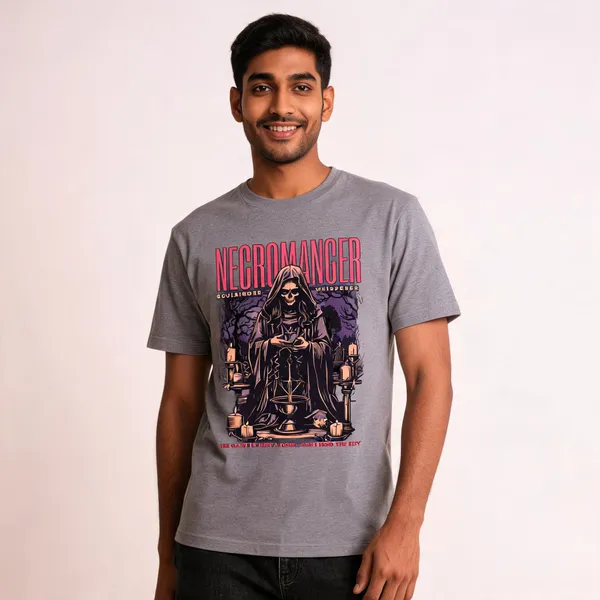 Grey_Cotton_Front_Print_T-Shirt_For_Men