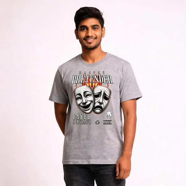 Grey_Cotton_Front_Print_T-Shirt_For_Men
