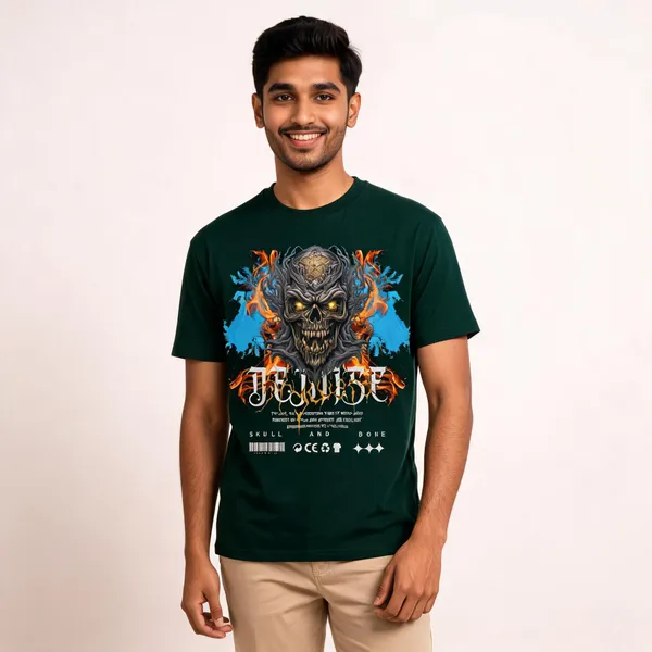 Green_Cotton_Graphic_Print_T-Shirt_For_Men