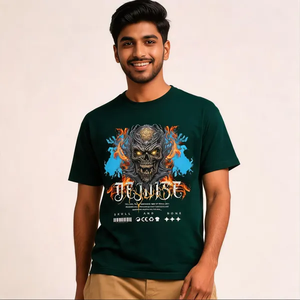 Green_Cotton_Graphic_Print_T-Shirt_For_Men