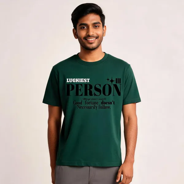 Green_Cotton_Front_Print_T-Shirt_For_Men