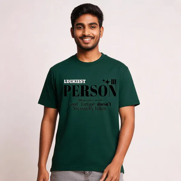 Green_Cotton_Front_Print_T-Shirt_For_Men