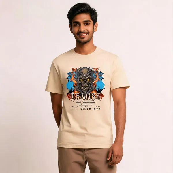Beige_Cotton_Graphic_Print_T-Shirt_For_Men