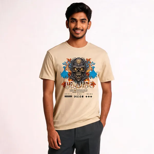 Beige_Cotton_Graphic_Print_T-Shirt_For_Men