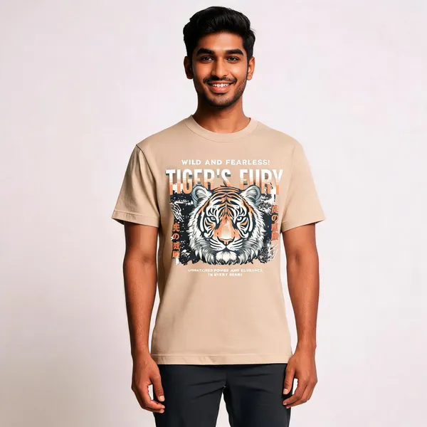 Beige_Cotton_Graphic_Print_T-Shirt_For_Men
