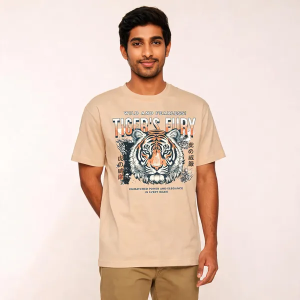 Beige_Cotton_Graphic_Print_T-Shirt_For_Men